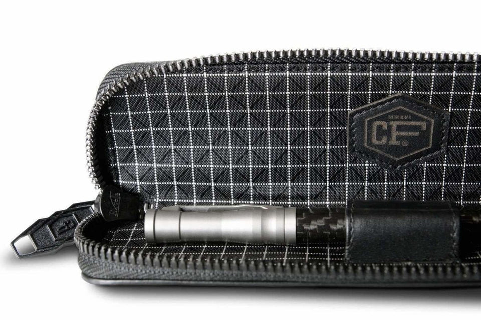 Carbon Fiber Pen Case with 2 holders - COLDFIRE
