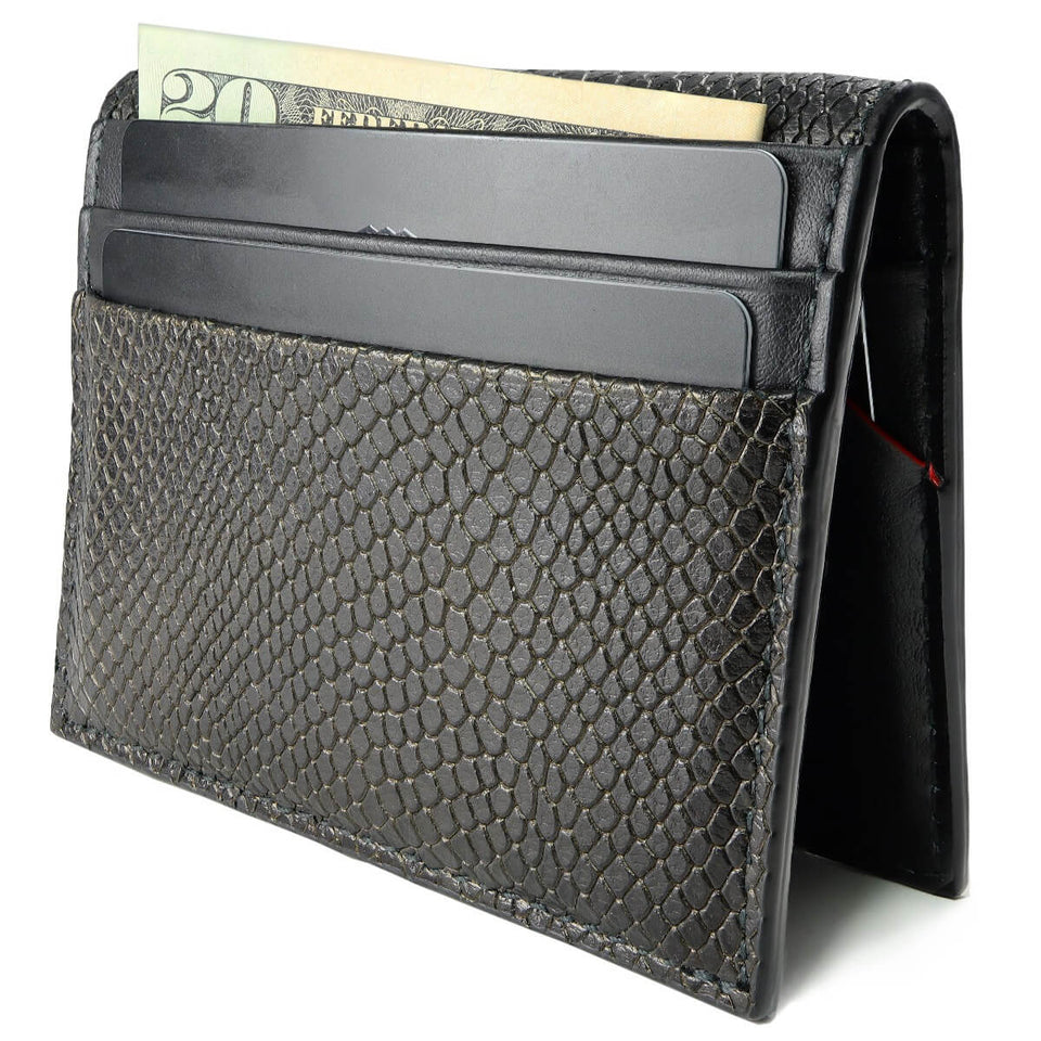 SNAKE EYE - Slim Leather Card Holder 9cc - Black - COLDFIRE