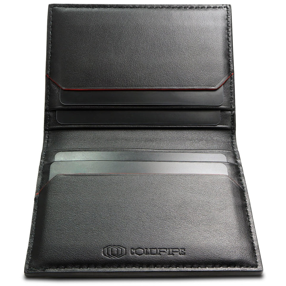 SNAKE EYE - Slim Leather Card Holder 9cc - Black - COLDFIRE