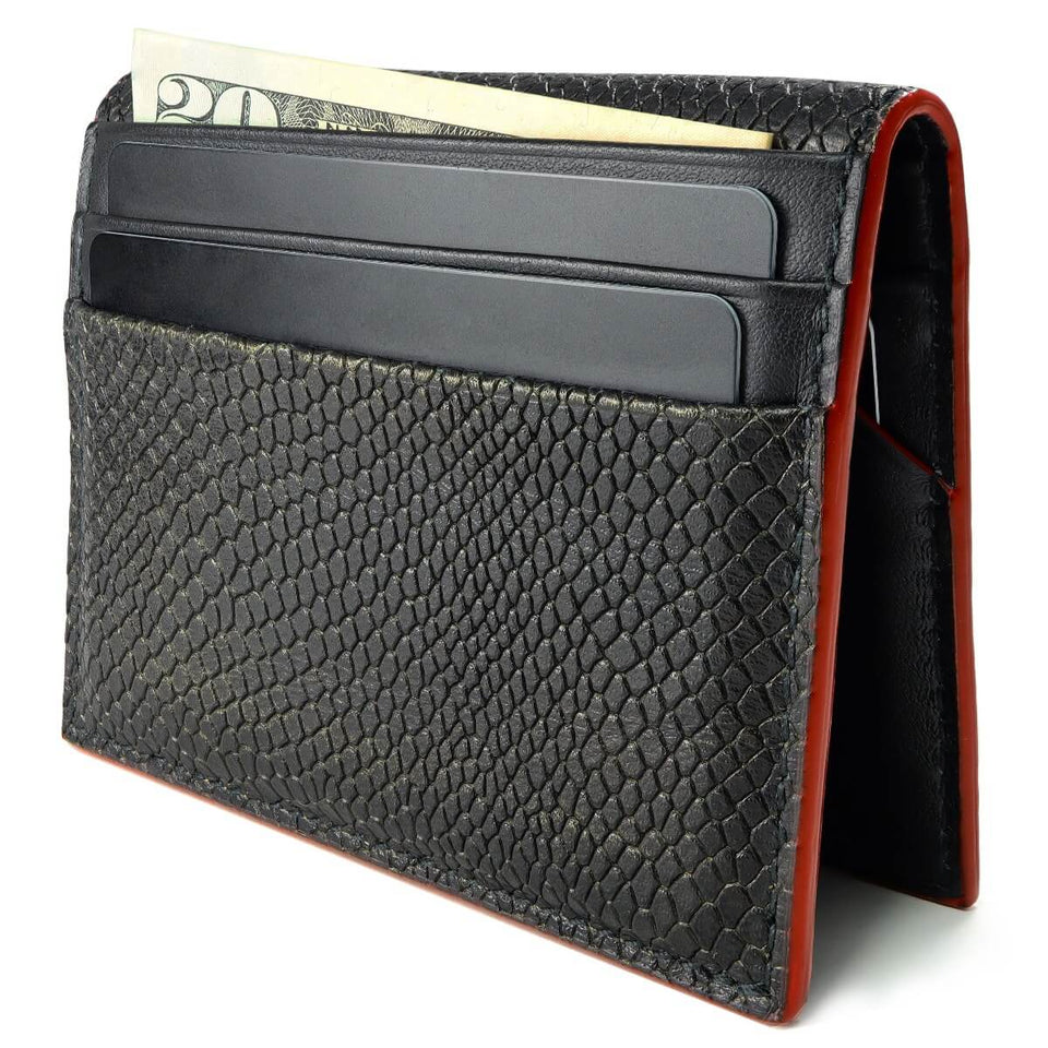 SNAKE EYE - Slim Leather Card Holder 9cc - Red - COLDFIRE