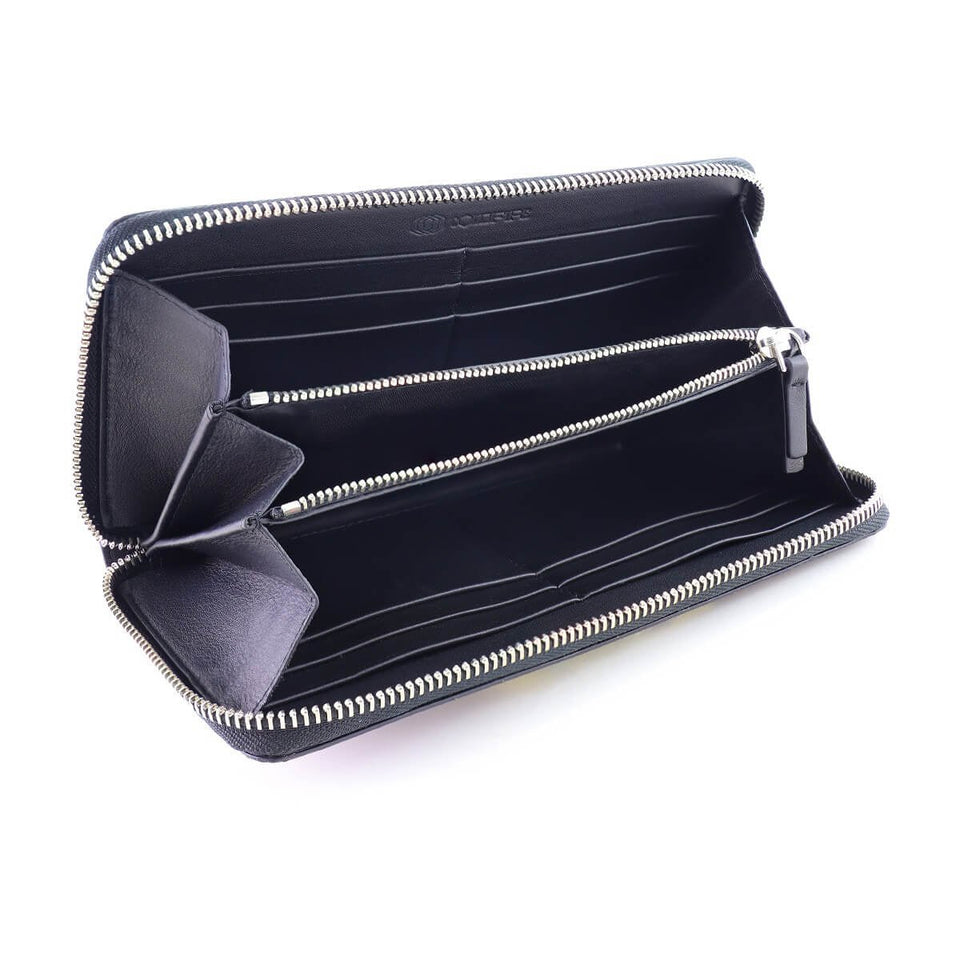 TE - Accordion Zip Around RFID Wallet for Women (Blue) - COLDFIRE