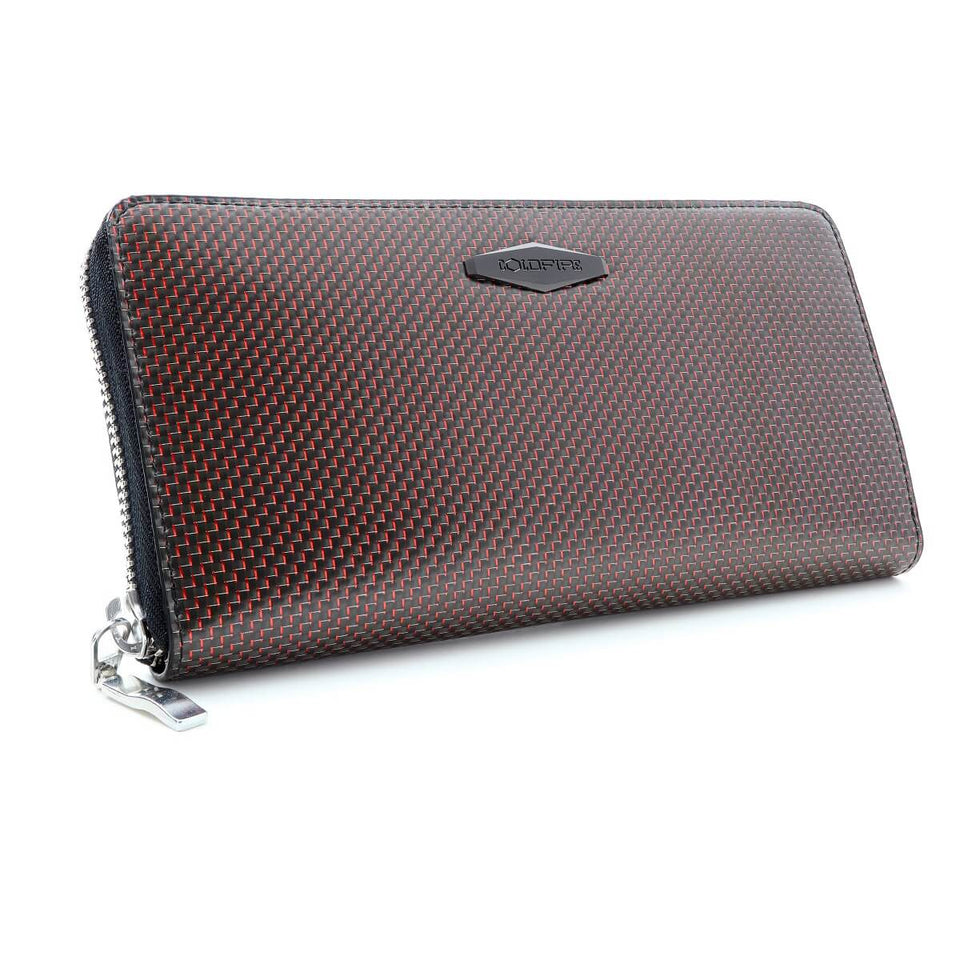 TE - Accordion Zip Around RFID Wallet for Women (Red) - COLDFIRE